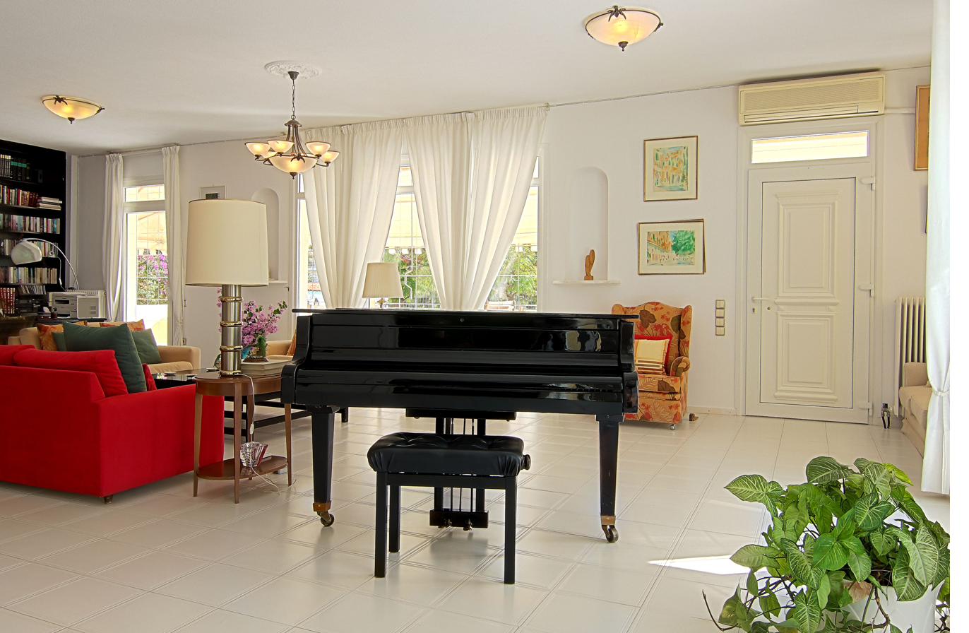 Grand piano in the living room